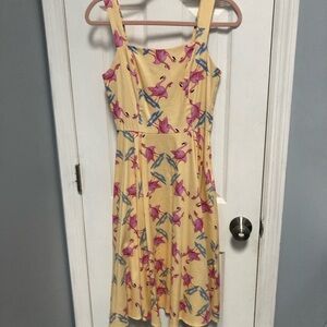 Hearts & Roses London Flamingo Print Retro Swing Dress Rockabilly Pinup Summer 4